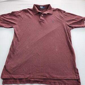 Vintage Red Polo Ralph Lauren polo shirt Made in USA 100% cotton Sz L Pony